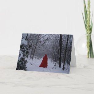 Rote Haube Feiertagskarte