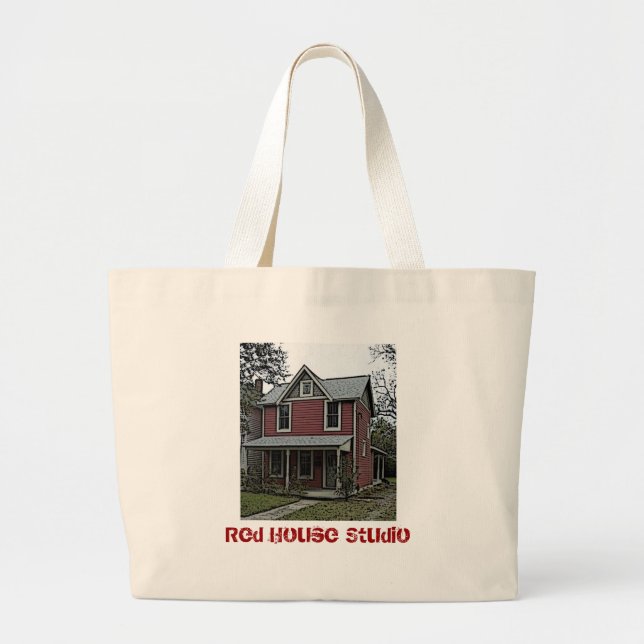 Rote Haus-Studio-Tasche Jumbo Stoffbeutel (Vorne)