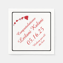 Rote Hawaiianische Abschluss-Papierservietten Serviette