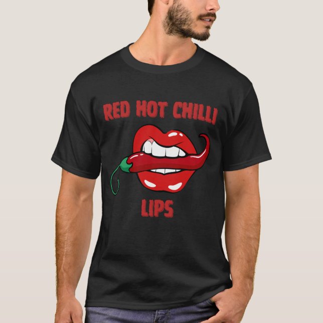 Rote Heiß-Chilli-Lippen T-Shirt (Vorderseite)