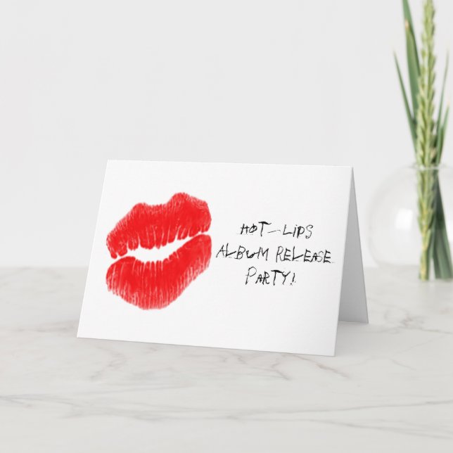 Rote heiße Lippen I Einladung (Vorderseite)