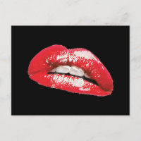 Rote heiße Lippen Postkarte