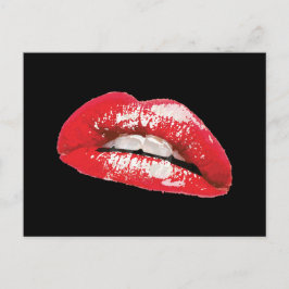 Rote heiße Lippen Postkarte