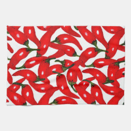 Rote heiße Paprika scharf Geschirrtuch