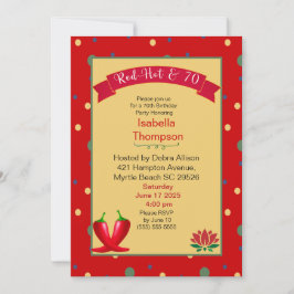 Rote heiße Paprikaschoten 70. Geburtstag Einladung