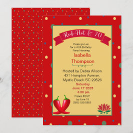 Rote heiße Paprikaschoten 70. Geburtstag Einladung