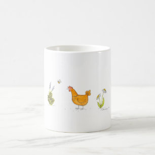 Rote Henne im Garten Tasse