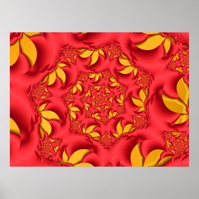 Rote Herbstblätter Poster (Vorne)