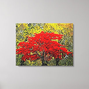 Rote Herbstmalereien Kunst - überzogene Leinwand