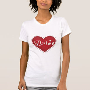Rote Herz-Braut T-Shirt