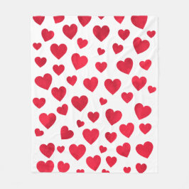 Rote Herz-Fleece-Decke Fleecedecke