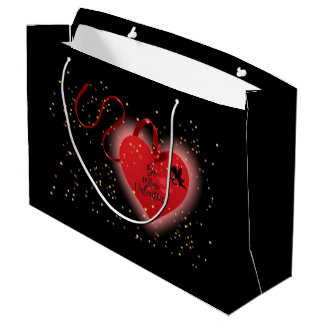Rote Herz-Geschenktasche Große Geschenktüte