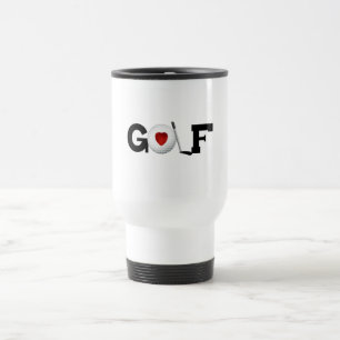 Rote Herz-Golf-T - Shirts und Geschenke Reisebecher