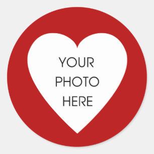 Rote Herz-Grenzaufkleber Runder Aufkleber