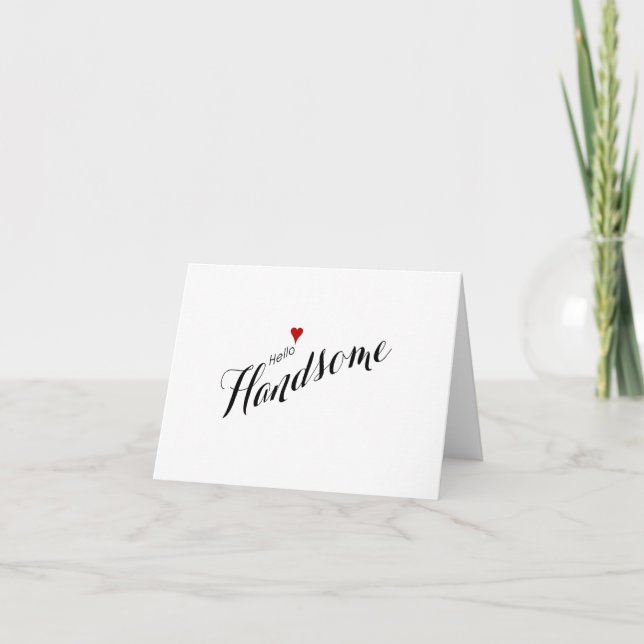 Rote Herz-hallo hübsche Hochzeit Karte (Vorderseite)