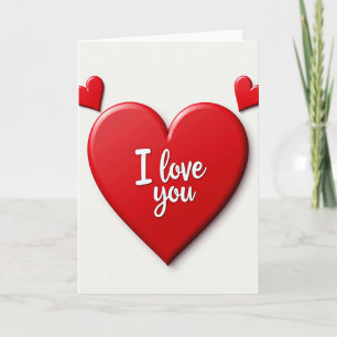 Rote Herz Ich liebe dich Grußkarte Karte