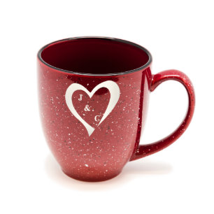 Rote Herz-Initialen-Santa Febistro-Tasse