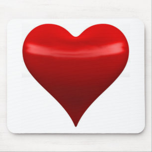 Rote Herz-Mausunterlage Mousepad