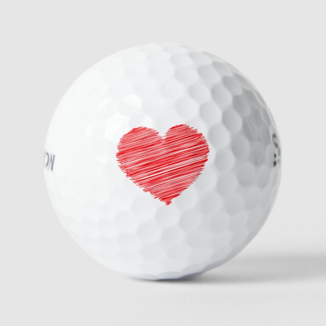 Rote Herz Srixon Soft Feel 13 Golfbälle - Geschenk (Vorderseite)