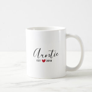 Rote Herz-Tante Established Year Coffee Mug Kaffeetasse