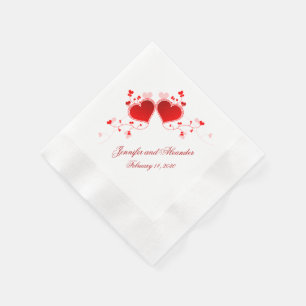 Rote Herz Valentinstag Hochzeit Servietten Maßgesc