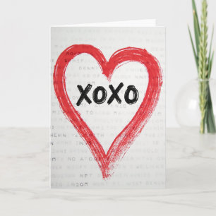 Rote Herz Xoxo Musterkarte Karte