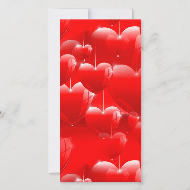 rote Herzballons Feiertagskarte (Vorderseite)
