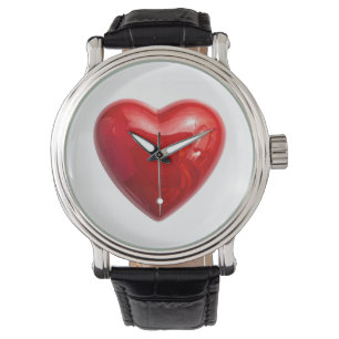 Rote Herzen Armbanduhr