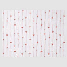 Rote Herzen auf Ribbons Nahtloses Muster Valentine Seidenpapier