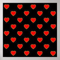 Rote Herzen auf schwarzem Hintergrund