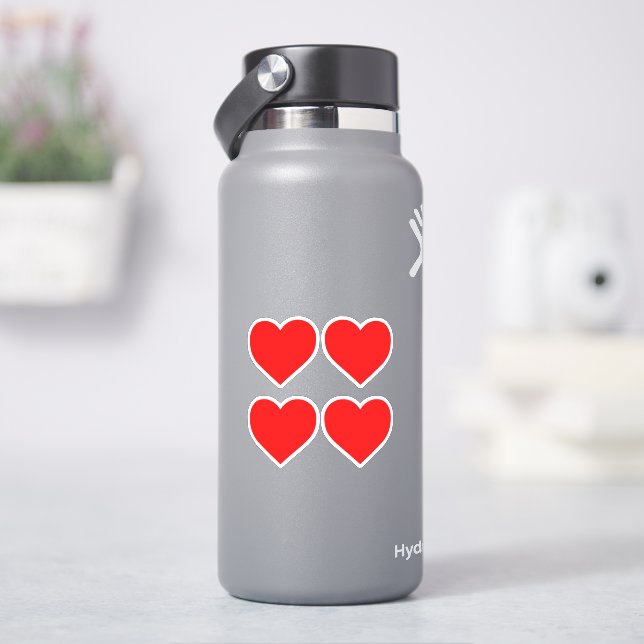 Rote Herzen Aufkleber (HydroFlask)