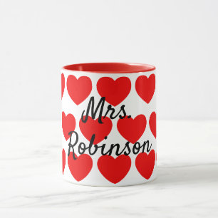 Rote Herzen Frau Coffee Tasse