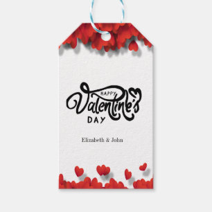 Rote Herzen Frohen Valentinstag Servietten Geschenkanhänger