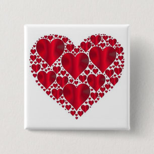 ROTE HERZEN FÜR DEN VALENTINTAG BUTTON