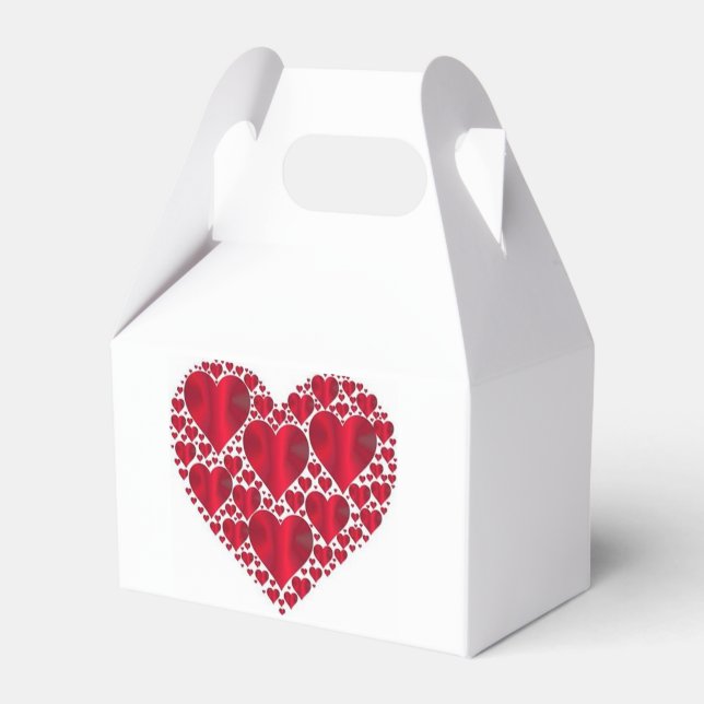 ROTE HERZEN FÜR DEN VALENTINTAG GESCHENKSCHACHTEL (Vorderseite)