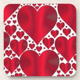 ROTE HERZEN FÜR DEN VALENTINTAG GETRÄNKEUNTERSETZER