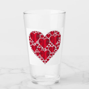 ROTE HERZEN FÜR DEN VALENTINTAG GLAS