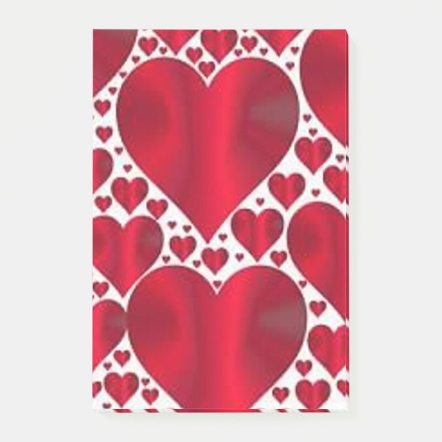 ROTE HERZEN FÜR DEN VALENTINTAG POST-IT KLEBEZETTEL (Vorderseite)