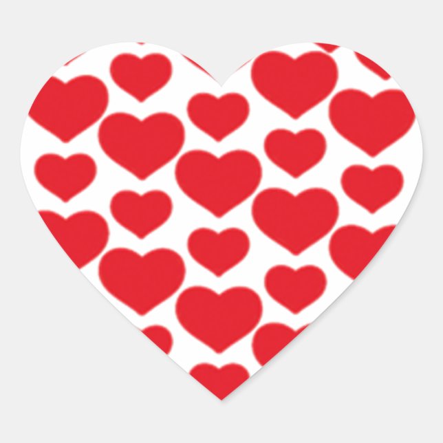 Rote Herzen für Valentine - Herz-Aufkleber (Vorderseite)