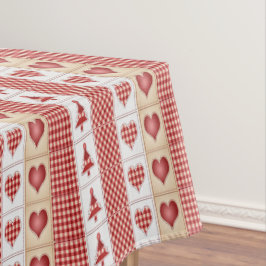 Rote Herzen, Karo, Weihnachtsbaumen Land Tischdecke