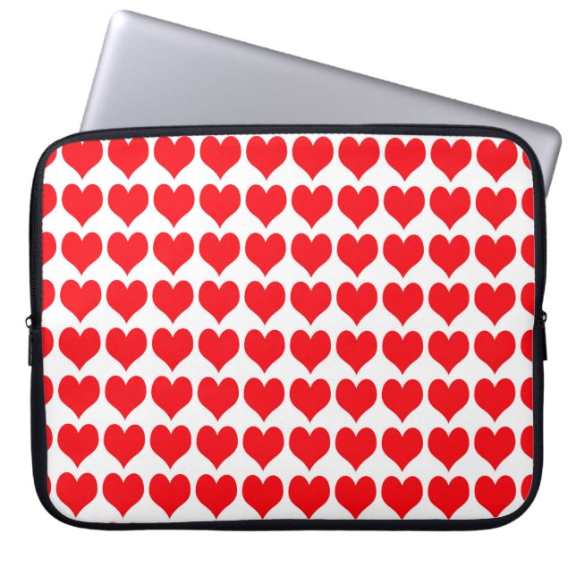 Rote Herzen Laptopschutzhülle (Vorderseite)