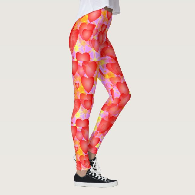 Rote Herzen Leggings (Rechts)