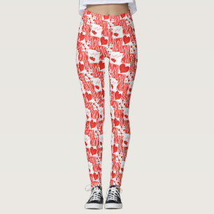 Rote Herzen, Liebe. Leggings