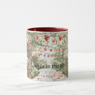 Rote Herzen Liebe liegt in der Luft Tasse