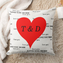 Rote Herzen Liebe Mehr Monogramm