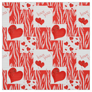 Rote Herzen, Liebe. Stoff