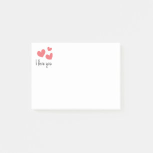 Rote Herzen lieben dich  Hochzeit, Party, Brautpar Post-it Klebezettel