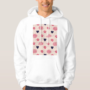 Rote Herzen, Lippen, Gänsehaut. Hoodie