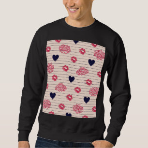 Rote Herzen, Lippen, Gänsehaut. Sweatshirt