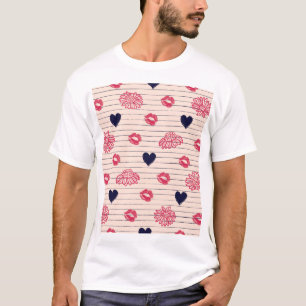 Rote Herzen, Lippen, Gänsehaut. T-Shirt